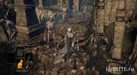 Dark Souls 3: Прогулка по кишащему зомби кладбищу (демонстрация игрового процесса)